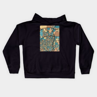 Lubbock Map Pattern in Mid Century Pastel Kids Hoodie